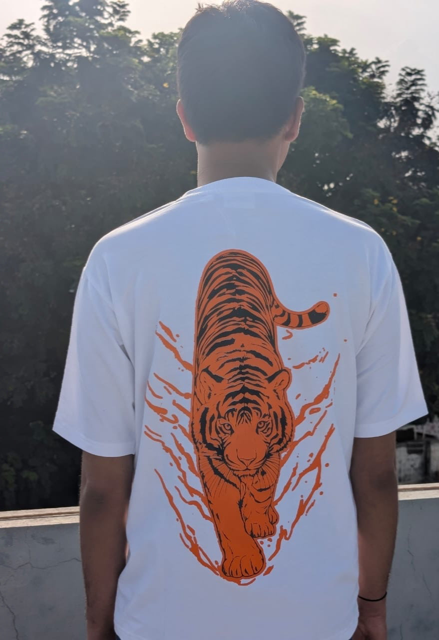 White tiger Oversized Tee